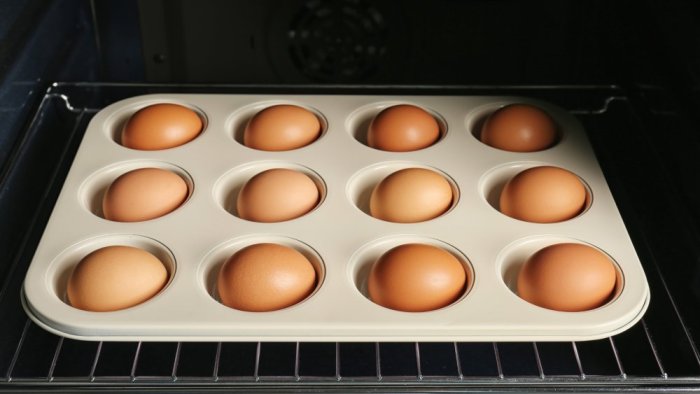 Bake as eggs removed from their shells