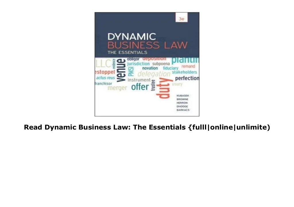 Dynamic business law 6th edition pdf