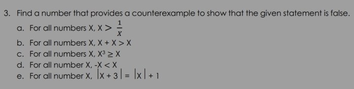 Find a counterexample to show that the statement is false.