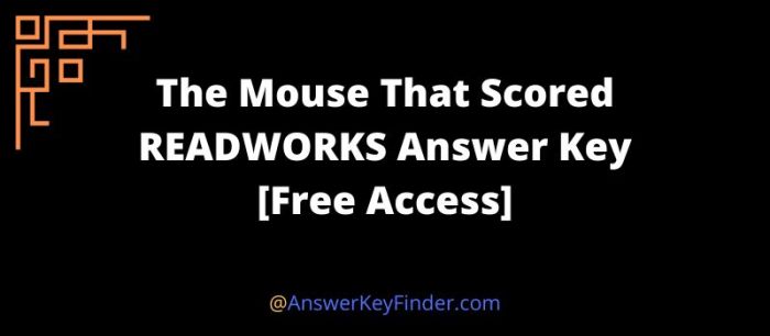 The mouse that scored readworks answer key