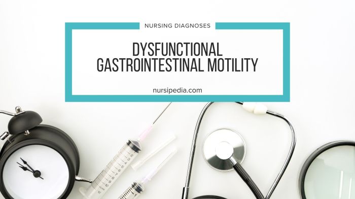 Nursing care plan for dysfunctional gastrointestinal motility